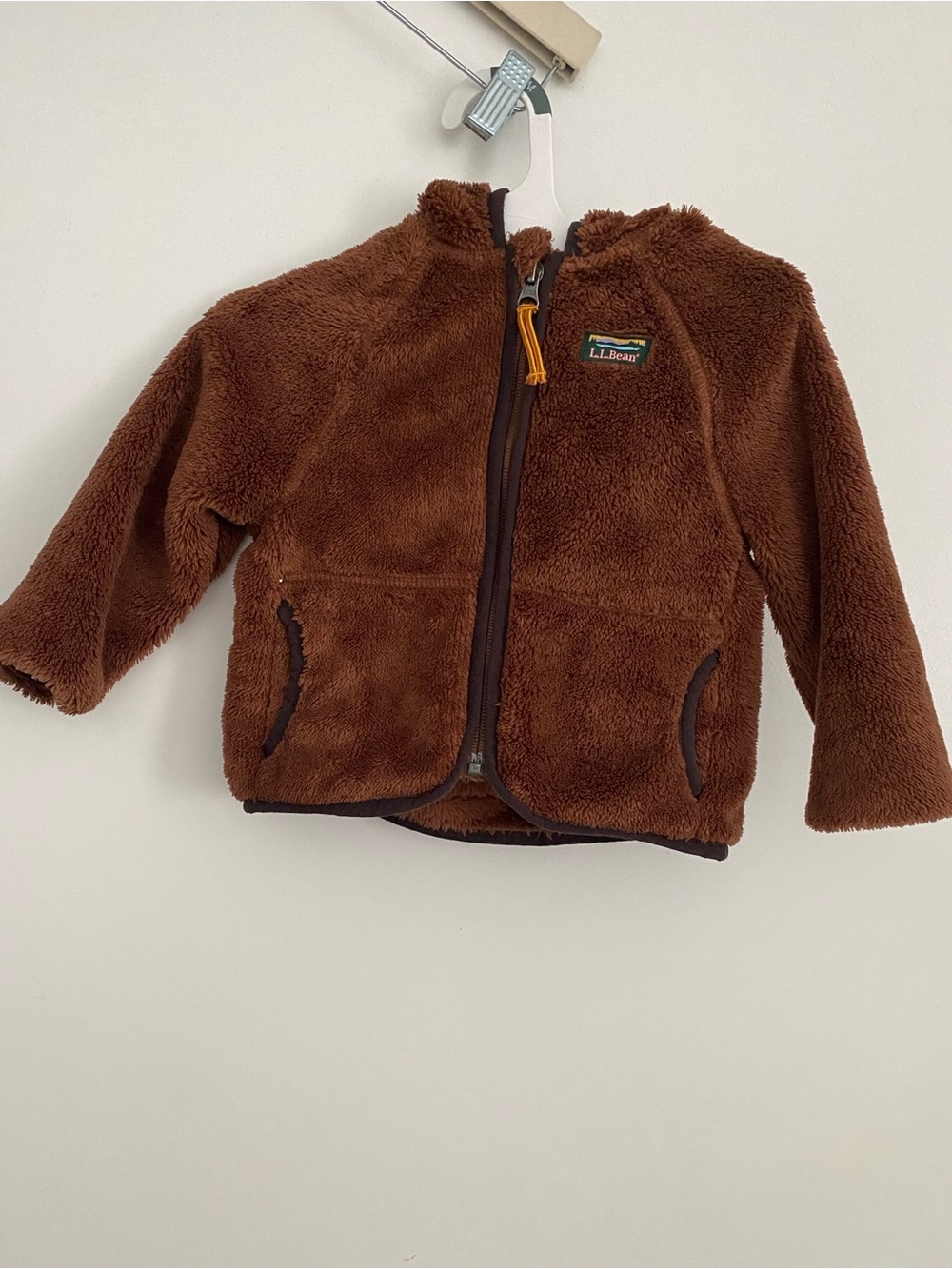 L.L.Bean High Pile Brown Plush Zip-Up Jacket